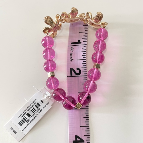 Vera Wang Petals Beaded Stretch Bracelet Pink - Picture 4 of 4